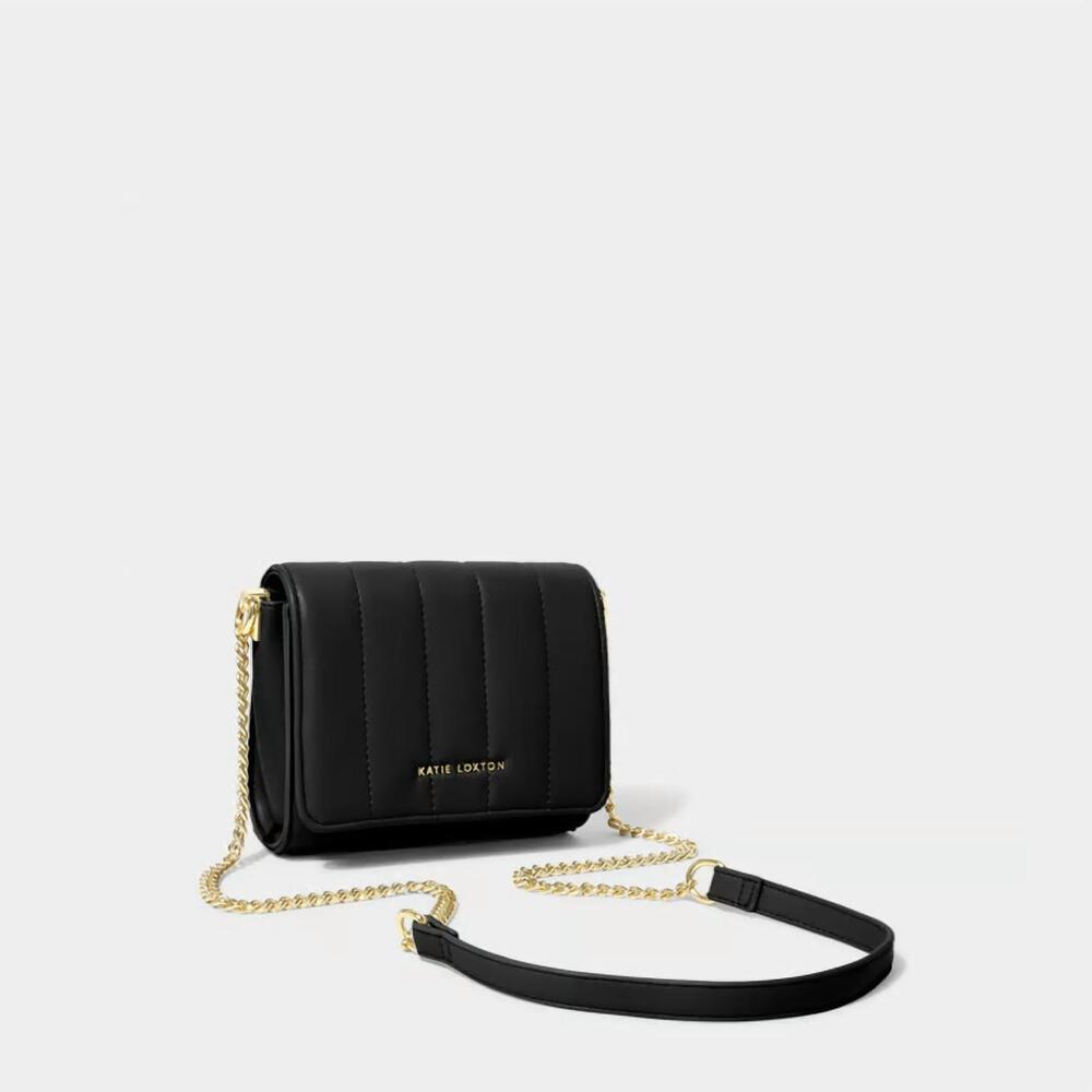 NEW KATIE LOXTON women's kendra quilted crossbody bag in black
